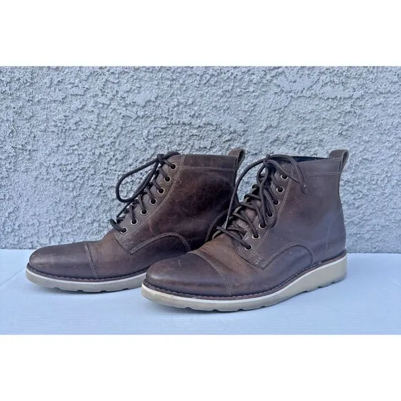 Helm Boots The Lou Brown Leather Lace Up Size 7M Designed In Texas Chukka Urban