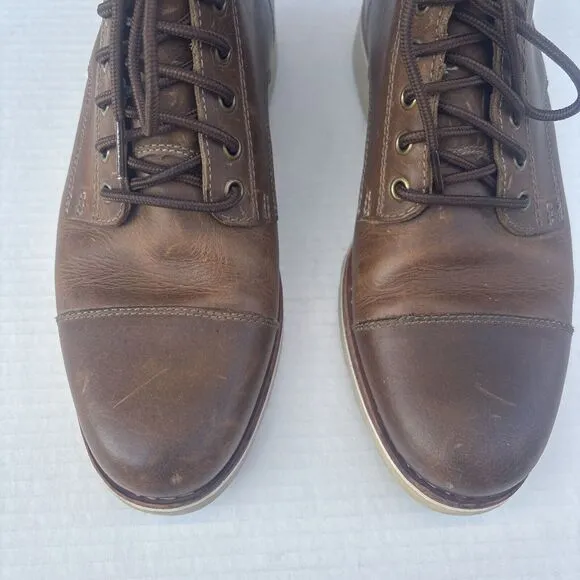 Helm Boots The Lou Brown Leather Lace Up Size 7M Designed In Texas Chukka Urban