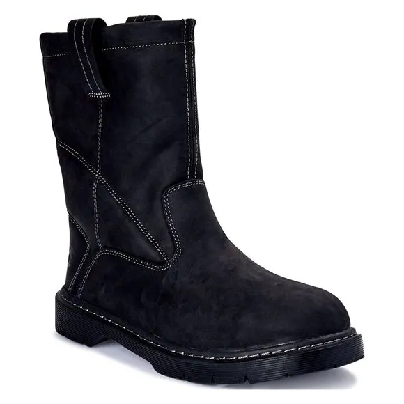 Herman Survivors Mens Theo Pull On Steel Toe Leather Work Boots Oil Slip Resista
