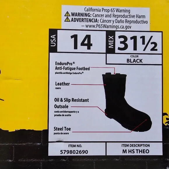 Herman Survivors Mens Theo Pull On Steel Toe Leather Work Boots Oil Slip Resista