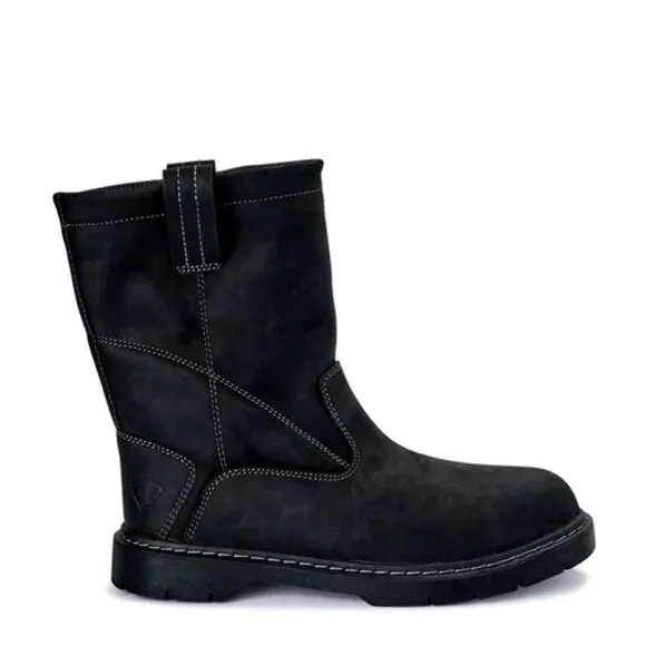 Herman Survivors Mens Theo Pull On Steel Toe Leather Work Boots Oil Slip Resista