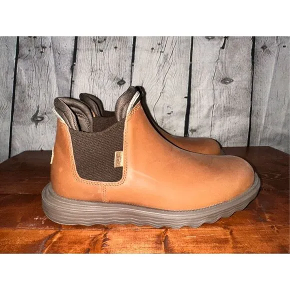 Hey Dude Branson Boot Craft Leather Cognac Men’s Size 8