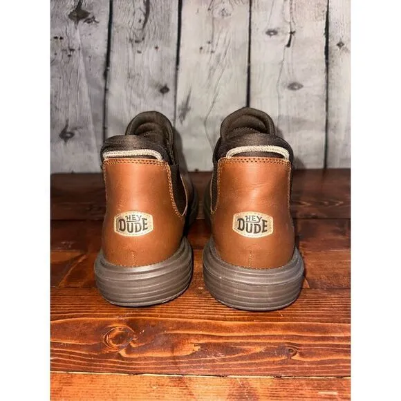 Hey Dude Branson Boot Craft Leather Cognac Men’s Size 8