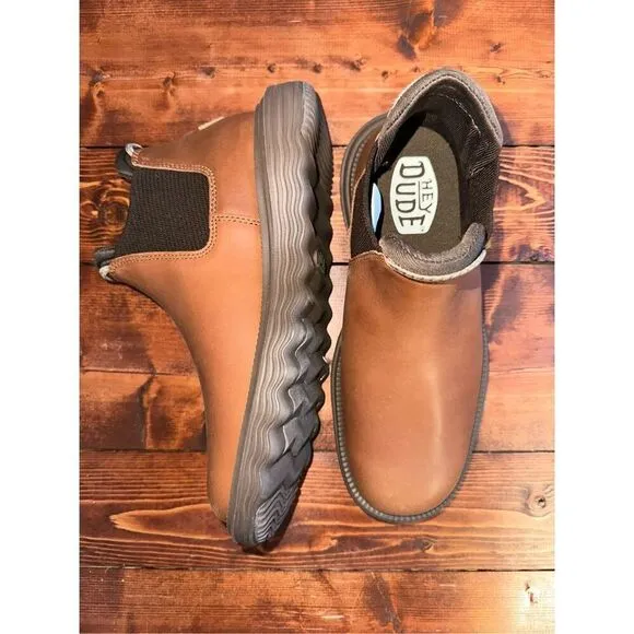 Hey Dude Branson Boot Craft Leather Cognac Men’s Size 8