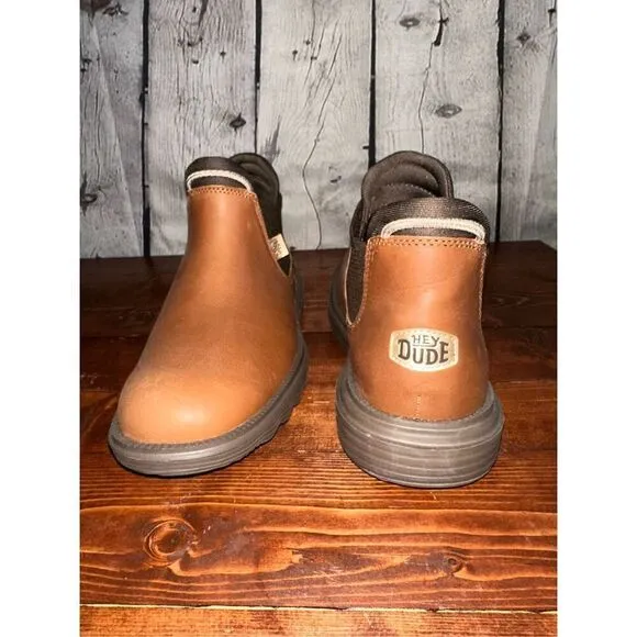 Hey Dude Branson Boot Craft Leather Cognac Men’s Size 8