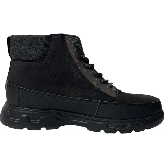 Hey Dude Mens Size 13 Black Duke Eco Shield Mid Ankle Sneaker Boot Bootie