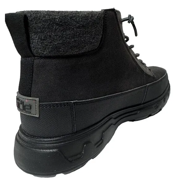 Hey Dude Mens Size 13 Black Duke Eco Shield Mid Ankle Sneaker Boot Bootie