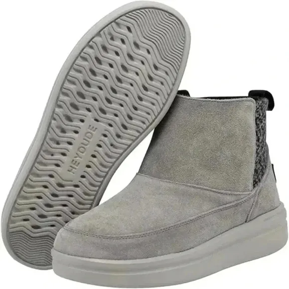 Hey Dude WMS Mel Booties Grey Lunar Rock Suede Comfort Ankle Boots various SZ’S