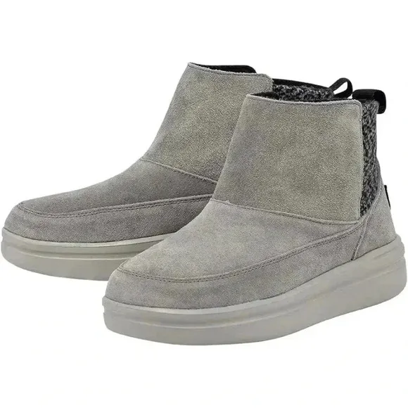 Hey Dude WMS Mel Booties Grey Lunar Rock Suede Comfort Ankle Boots various SZ’S
