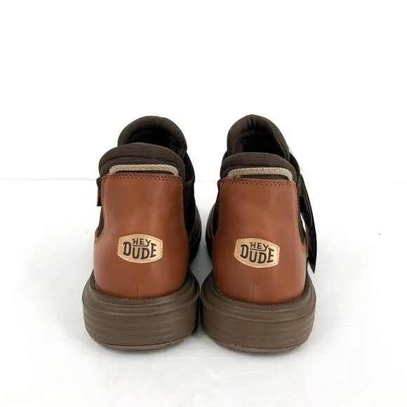 HEY DUDE Womens Branson Ankle Boots US 7 Cognac Leather Pull-On NIB