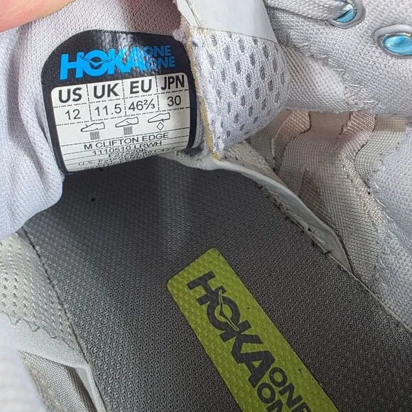 HOKA Clifton Edge Men's Running‎ Shoes Performance Sneakers Gray Multi US 12