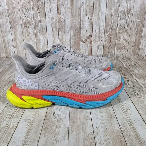 HOKA Clifton Edge Men's Running‎ Shoes Performance Sneakers Gray Multi US 12