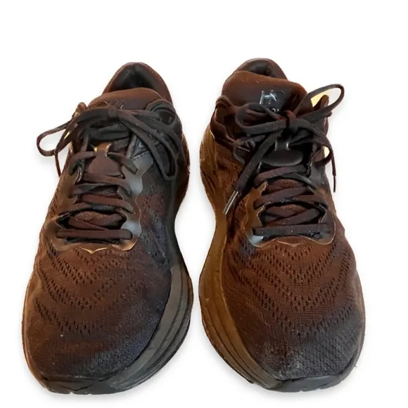 HOKA Men's Black Running Shoes Size 9.5 with Repair