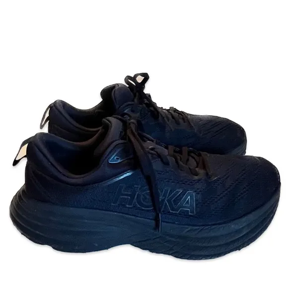 HOKA Men's Black Running Shoes Size 9.5 with Repair
