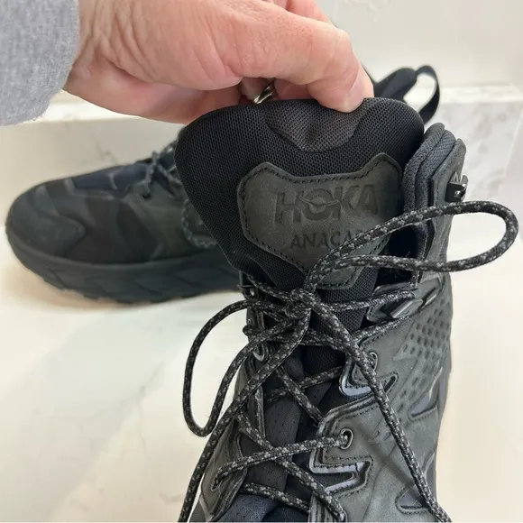 Hoka One One Anacapa Mid Gore-Tex GTX Black Hiking Shoes Sz 11.5 D 1122018-BBLC