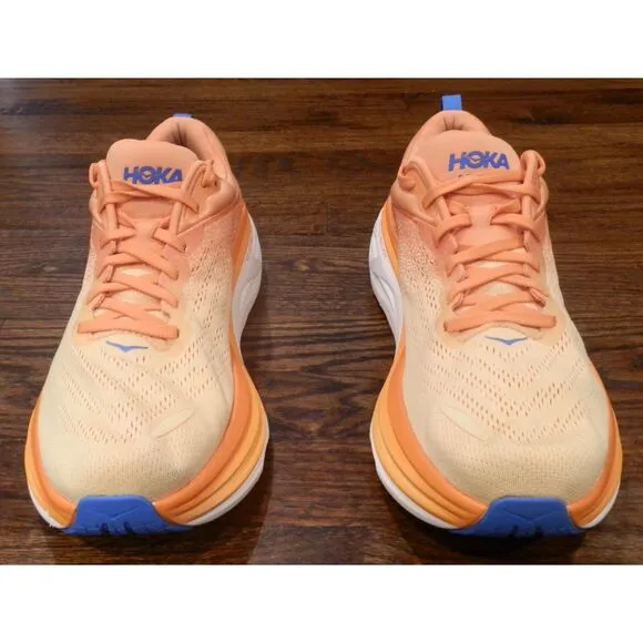 Hoka One One Bondi 8 Orange Sneakers Shoes Men's Size 10.5D