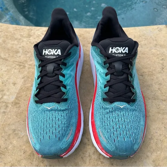 Hoka One One Clifton 8 Real Teal Aquarelle - Size 11D Men’s (1119393 RTAR)