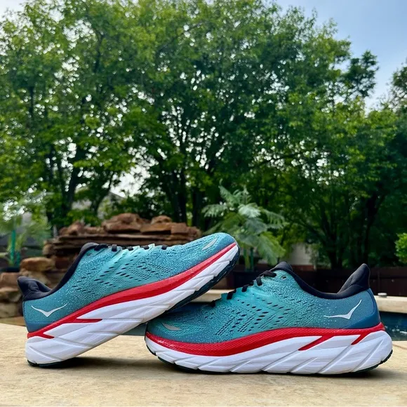 Hoka One One Clifton 8 Real Teal Aquarelle - Size 11D Men’s (1119393 RTAR)