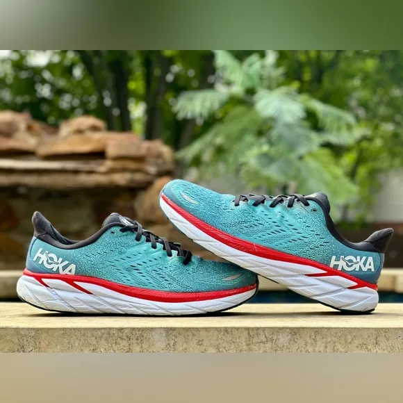 Hoka One One Clifton 8 Real Teal Aquarelle - Size 11D Men’s (1119393 RTAR)