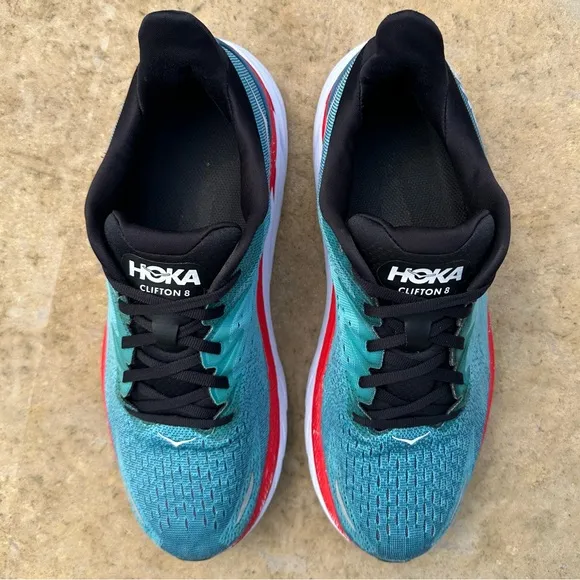 Hoka One One Clifton 8 Real Teal Aquarelle - Size 11D Men’s (1119393 RTAR)