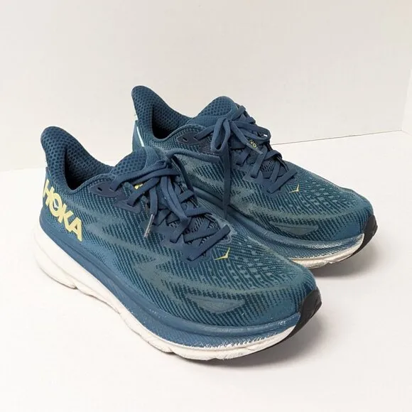 Hoka One One Clifton 9 Running Shoes, Blue, Men's 8.5