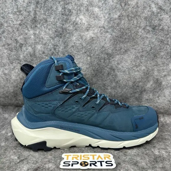 Hoka One One Kaha 2 GTX Boots Womens Size 8 Blue Coral Graphite Hiking Shoes