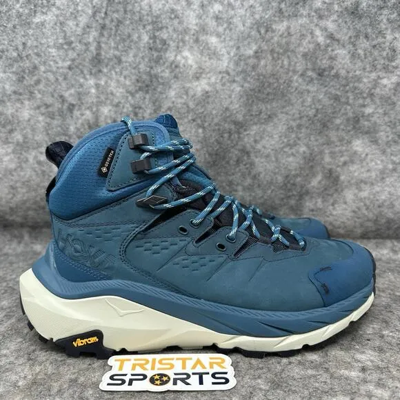 Hoka One One Kaha 2 GTX Boots Womens Size 8 Blue Coral Graphite Hiking Shoes