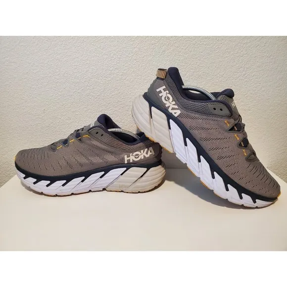 Hoka One One Mens Gaviota 3 Running Shoes Sneakers Gray Blue Mens Size 11.5 D