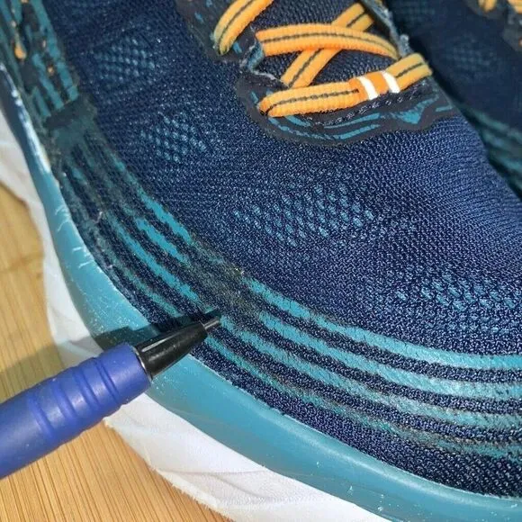 Hoka One One Men's Size 11.5 Bondi 6 1019269 BISB Blue Running Shoes Sneakers