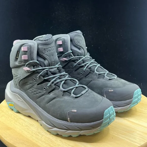 Hoka One One Womens Kaha 2 Mid GTX Hiking Boots Size 9.5 B Castlerock Gray New