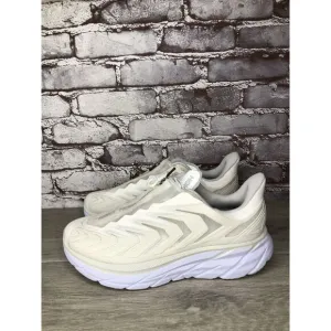 HOKA Project Clifton Blanc de Blanc Lunar White Mesh Center Zip Gym Women 40EU/9