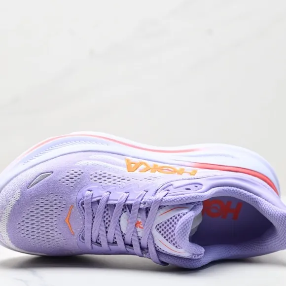 HOKA Purple and Orange Women's Bondi 9 Running Shoes