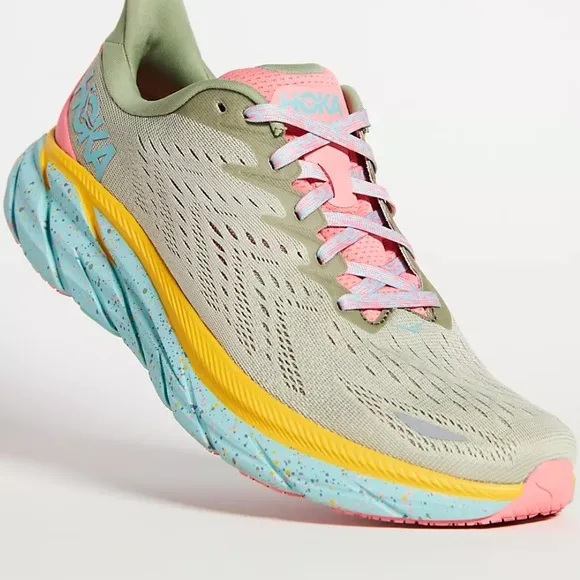 HOKA x Free People Movement Clifton 8 sneakers shoes, Size 9