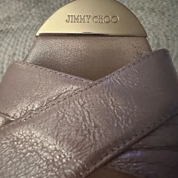 ⭐️Host Pick ⭐️Jimmy Choo gold strap Panna Wedge Sandal size 9. 5