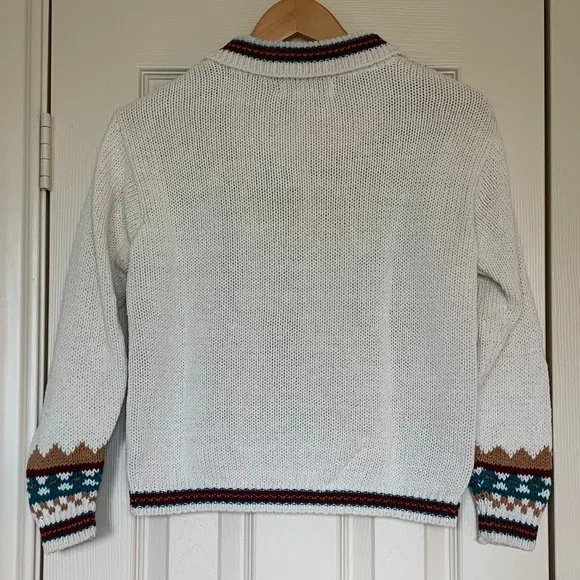 🎉HP🎉 VTG Knit Sweater, Sz S, Button Front, Collar, Long Sleeves, EUC