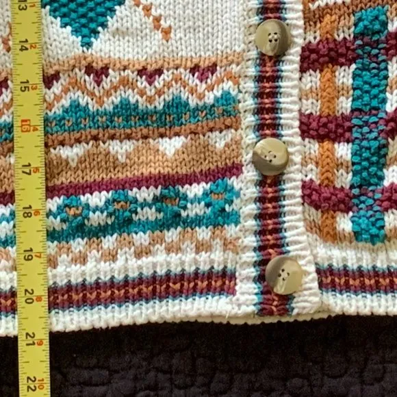🎉HP🎉 VTG Knit Sweater, Sz S, Button Front, Collar, Long Sleeves, EUC