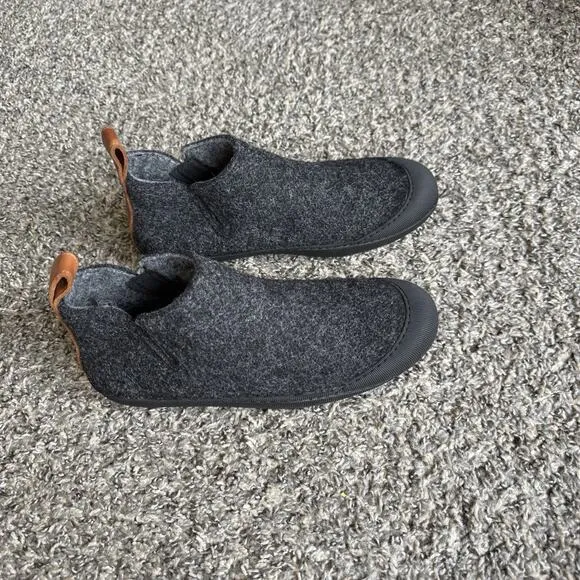 Huckberry Greys Wool Indoor Outdoor Slipper Boots Rubber Sole Men 8 Gray New