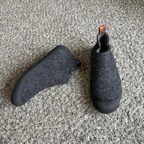 Huckberry Greys Wool Indoor Outdoor Slipper Boots Rubber Sole Men 8 Gray New