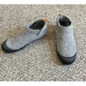 Huckberry Greys Wool Indoor Outdoor Slipper Boots Rubber Sole Size 10 Gray