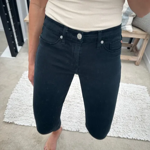 Hudson black Jeans denim pants low rise, skinny fit, classic, casual, edgy, 27
