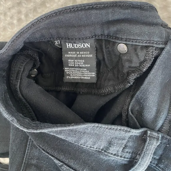 Hudson black Jeans denim pants low rise, skinny fit, classic, casual, edgy, 27