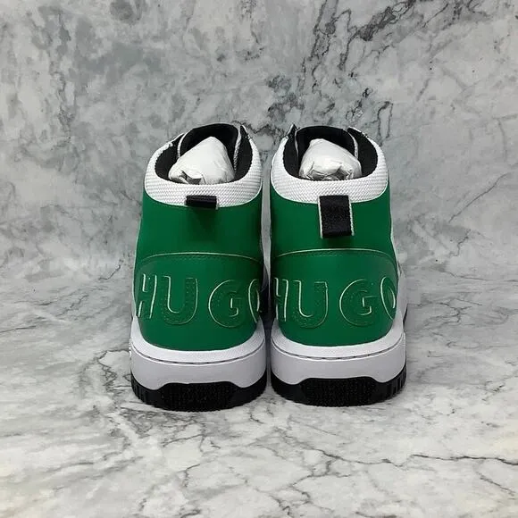 Hugo Mens Size 12 Open Green Kilian Hito Pume Mid Trainers Sneakers Shoes P23-27