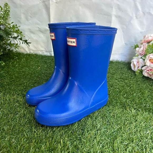 Hunter LITTLE KIDS ORIGINAL FIRSTCLASSIC BOOTS Colour: CRUISE BLUE unisex 9 new