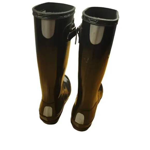 Hunter Original Kids Gloss Rain Boots JFT6000RGL Black Size 5B / 6G Tall Glossy