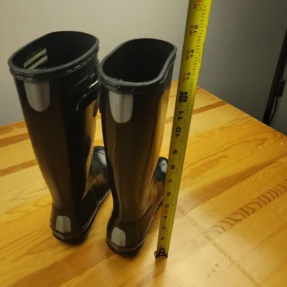 Hunter Original Kids Gloss Rain Boots JFT6000RGL Black Size 5B / 6G Tall Glossy