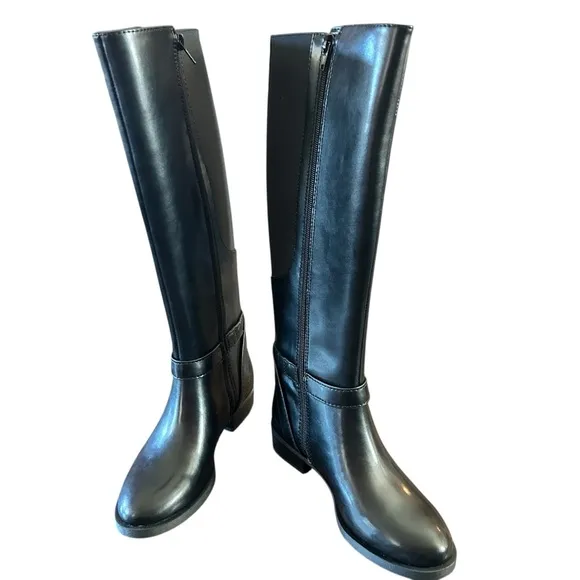 INC International Concepts Faron Black Knee High Riding Boot Size 5.5