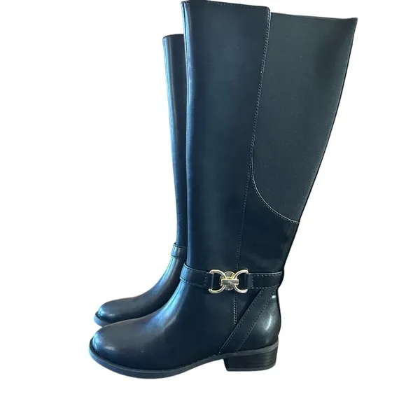 INC International Concepts Faron Black Knee High Riding Boot Size 5.5