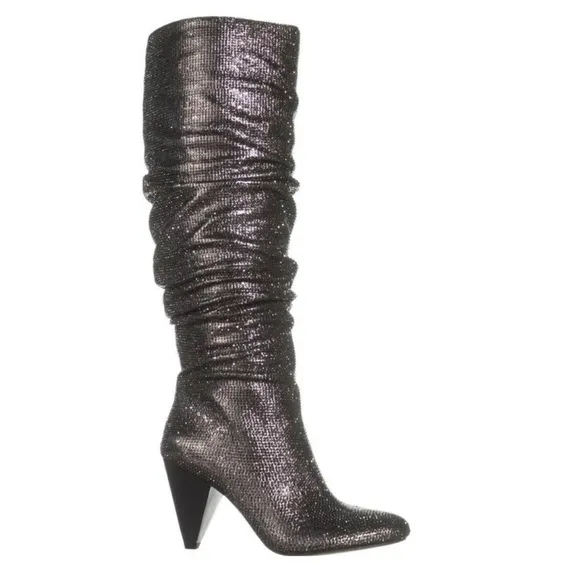 INC Women’s Almond Toe Knne Hight Fashion Rinesthones Boots Size 6.5