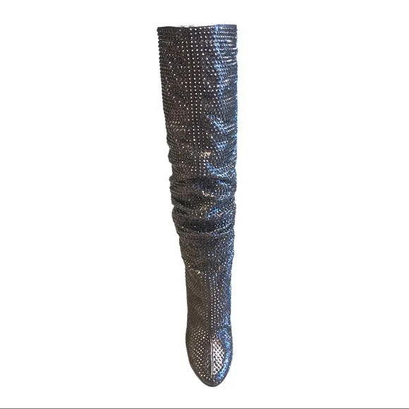 INC Women’s Almond Toe Knne Hight Fashion Rinesthones Boots Size 6.5