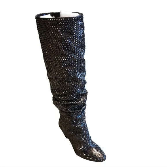INC Women’s Almond Toe Knne Hight Fashion Rinesthones Boots Size 6.5